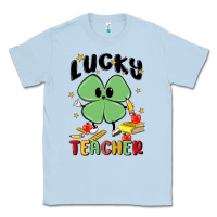 Dusty Blue lucky teacher Classic Tee - MaliasSmallBusiness