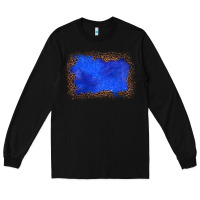 Black gemstone blue leopard background Long Sleeve Tee - JahusDesignShop
