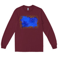Burgundy gemstone blue leopard background Long Sleeve Tee - JahusDesignShop