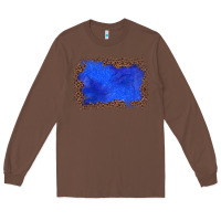 Chestnut gemstone blue leopard background Long Sleeve Tee - JahusDesignShop