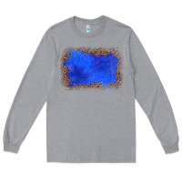 Heather Grey gemstone blue leopard background Long Sleeve Tee - JahusDesignShop