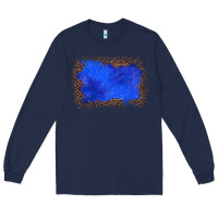 Navy gemstone blue leopard background Long Sleeve Tee - JahusDesignShop