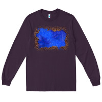 Plum gemstone blue leopard background Long Sleeve Tee - JahusDesignShop