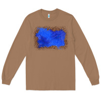 Gemstone Blue Leopard Background Long Sleeve Tee | Teevron