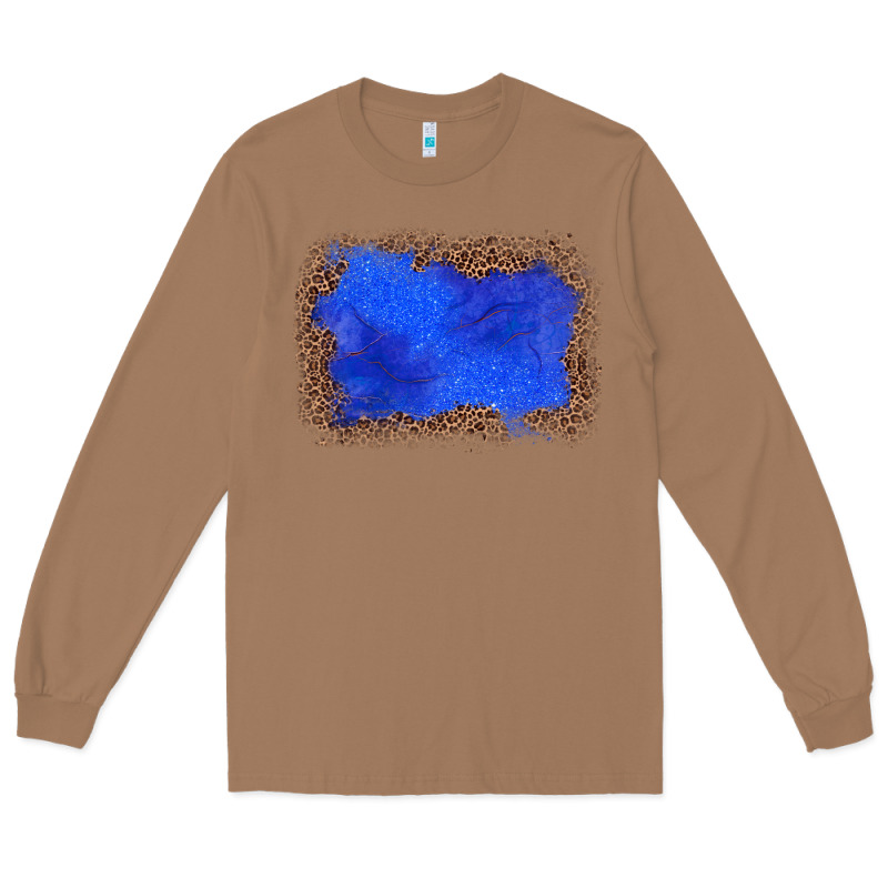 Gemstone Blue Leopard Background Long Sleeve Tee by JahusDesignShop | Teevron