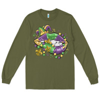 Army Green mardi gras lips Long Sleeve Tee - MaliasSmallBusiness