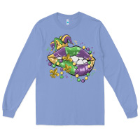 Colony Blue mardi gras lips Long Sleeve Tee - MaliasSmallBusiness