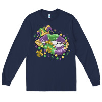 Navy mardi gras lips Long Sleeve Tee - MaliasSmallBusiness