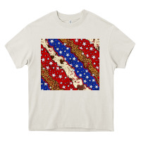 Cream 4th of July USA flag leopard cowhide 20oz tumbler Heavy Core Tee - Neo Western