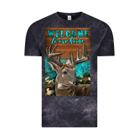 Cloud Black Western Buck Deer Garden Vintage Tee - LillyAllenDesigns