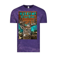 Cloud Purple Western Buck Deer Garden Vintage Tee - LillyAllenDesigns