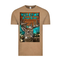 Vintage Coffee Western Buck Deer Garden Vintage Tee - LillyAllenDesigns