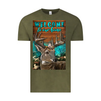 Vintage Olive Western Buck Deer Garden Vintage Tee - LillyAllenDesigns