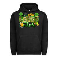 Pigment Black St. Patrick's Lucky vibes Urban Hoodie - OliviaCreatesArt