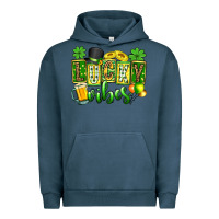 Pigment Midnight Navy St. Patrick's Lucky vibes Urban Hoodie - OliviaCreatesArt