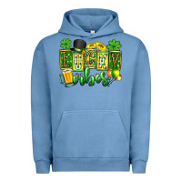Pigment Pebble Blue St. Patrick's Lucky vibes Urban Hoodie - OliviaCreatesArt