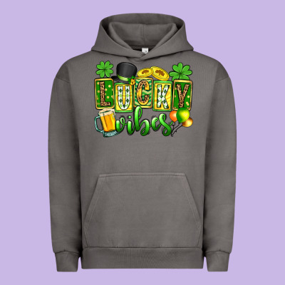 St. Patrick's Lucky Vibes Urban Hoodie Designed By Oliviacreatesart