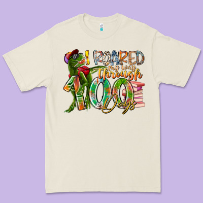 I Roared My Way Through 100 Days Premium Tee Designed By Racoondesign
