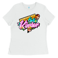 White hello kinder Ladies Tee - JahusDesignShop