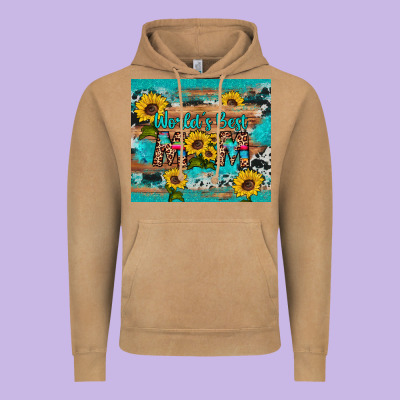 World's Best Mom Sunflower Leopard Cowhide Vintage Hoodie Designed By Artiststas