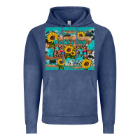 Vintage Denim world's best mom sunflower leopard cowhide Vintage Hoodie - Artiststas