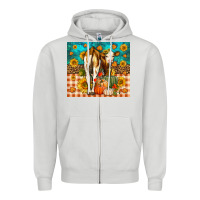 Dove Grey Western Fall Heifer Zipper Hoodie - LillyAllenDesigns