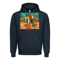Navy Western Fall Heifer Zipper Hoodie - LillyAllenDesigns