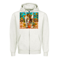 Oatmeal Heather Western Fall Heifer Zipper Hoodie - LillyAllenDesigns