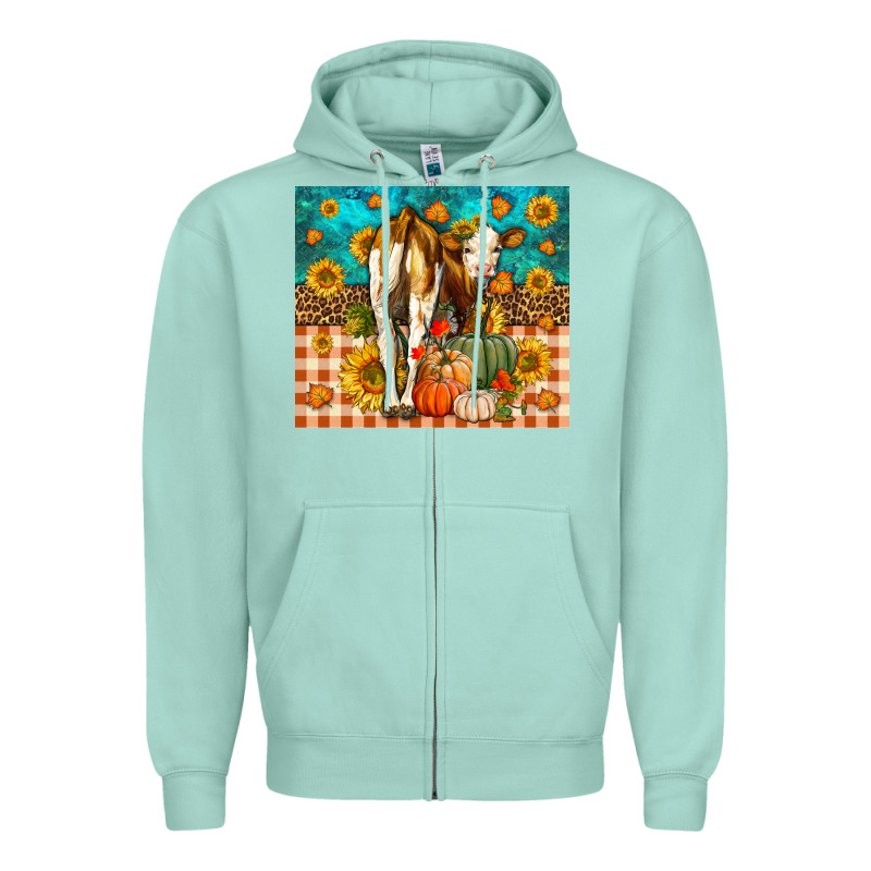 Western Fall Heifer Zipper Hoodie by LillyAllenDesigns | Teevron