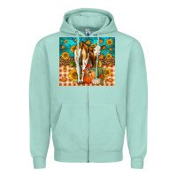 Seafoam Western Fall Heifer Zipper Hoodie - LillyAllenDesigns
