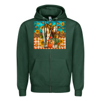 Sports Green Western Fall Heifer Zipper Hoodie - LillyAllenDesigns
