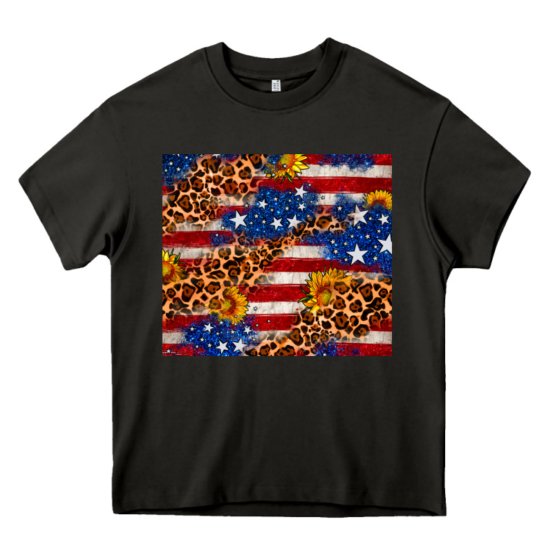 4th Of July Usa Flag Leopard Sunflower 20oz Tumble Heavy Core Tee by Neo Western | Teevron