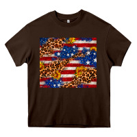 Chocolate Brown 4th of July USA flag leopard sunflower 20oz tumble Heavy Core Tee - Neo Western