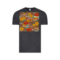Vintage Black pumpkin plaid sunflower seamless Vintage Tee - AdoDesignShop