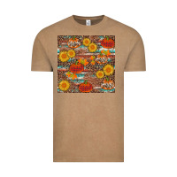 Vintage Coffee pumpkin plaid sunflower seamless Vintage Tee - AdoDesignShop