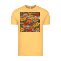Vintage Mustard pumpkin plaid sunflower seamless Vintage Tee - AdoDesignShop