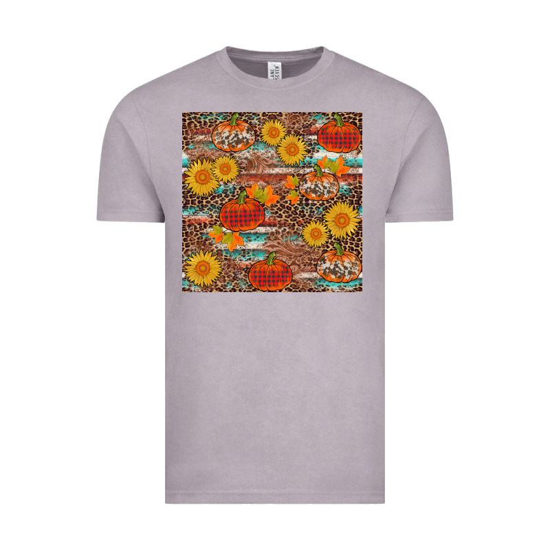 Pumpkin Plaid Sunflower Seamless Vintage Tee by AdoDesignShop | Teevron