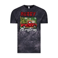 Cloud Black merry christmas truck Vintage Tee - BarkalooDesign