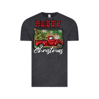 Vintage Black merry christmas truck Vintage Tee - BarkalooDesign