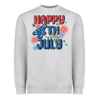Heather Grey happy 4th of july Heavyweight Sweatshirt - MaliasSmallBusiness