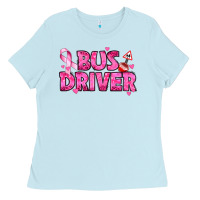 Baby Blue breast cancer bus driver Ladies Tee - texasbilliewilder