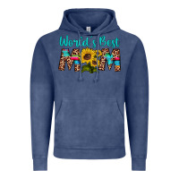 Vintage Denim world's best mom sunflower Vintage Hoodie - Artiststas