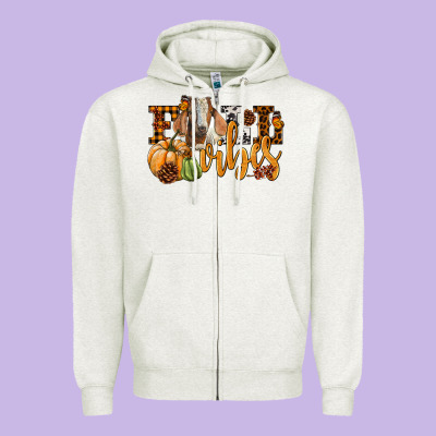 Fall Vibes Boer Goat Zipper Hoodie Designed By Lillyallendesigns