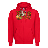 Red Fall Vibes Boer Goat Zipper Hoodie - LillyAllenDesigns