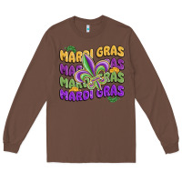 Chestnut mardi gras with fleur de lis Long Sleeve Tee - MaliasSmallBusiness