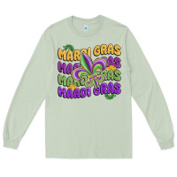 Matcha mardi gras with fleur de lis Long Sleeve Tee - MaliasSmallBusiness
