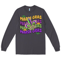 Smoke mardi gras with fleur de lis Long Sleeve Tee - MaliasSmallBusiness
