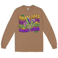 Toasted Coconut mardi gras with fleur de lis Long Sleeve Tee - MaliasSmallBusiness