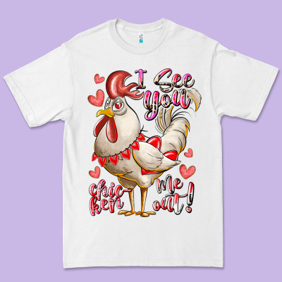 I See You Chicken Me Out Premium Tee Designed By Racoondesign