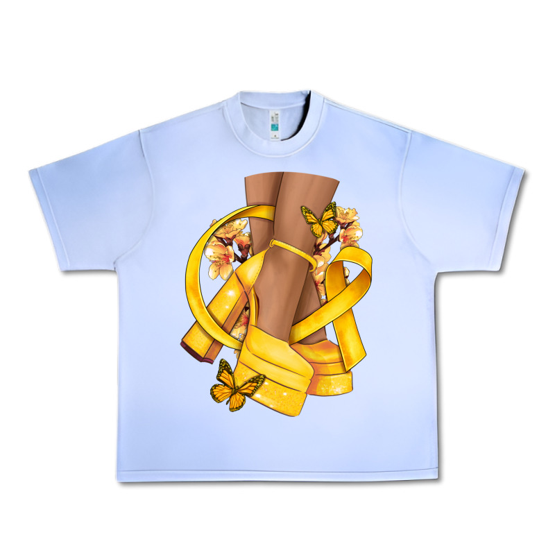 Childhood Cancer Diva Yellow Ribbon Urban Heavy Tee by NancyCooperArtShop | Teevron